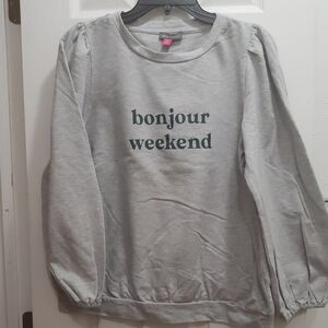 Vince Camuto Gray 'Bonjour Weekend' Women's Top